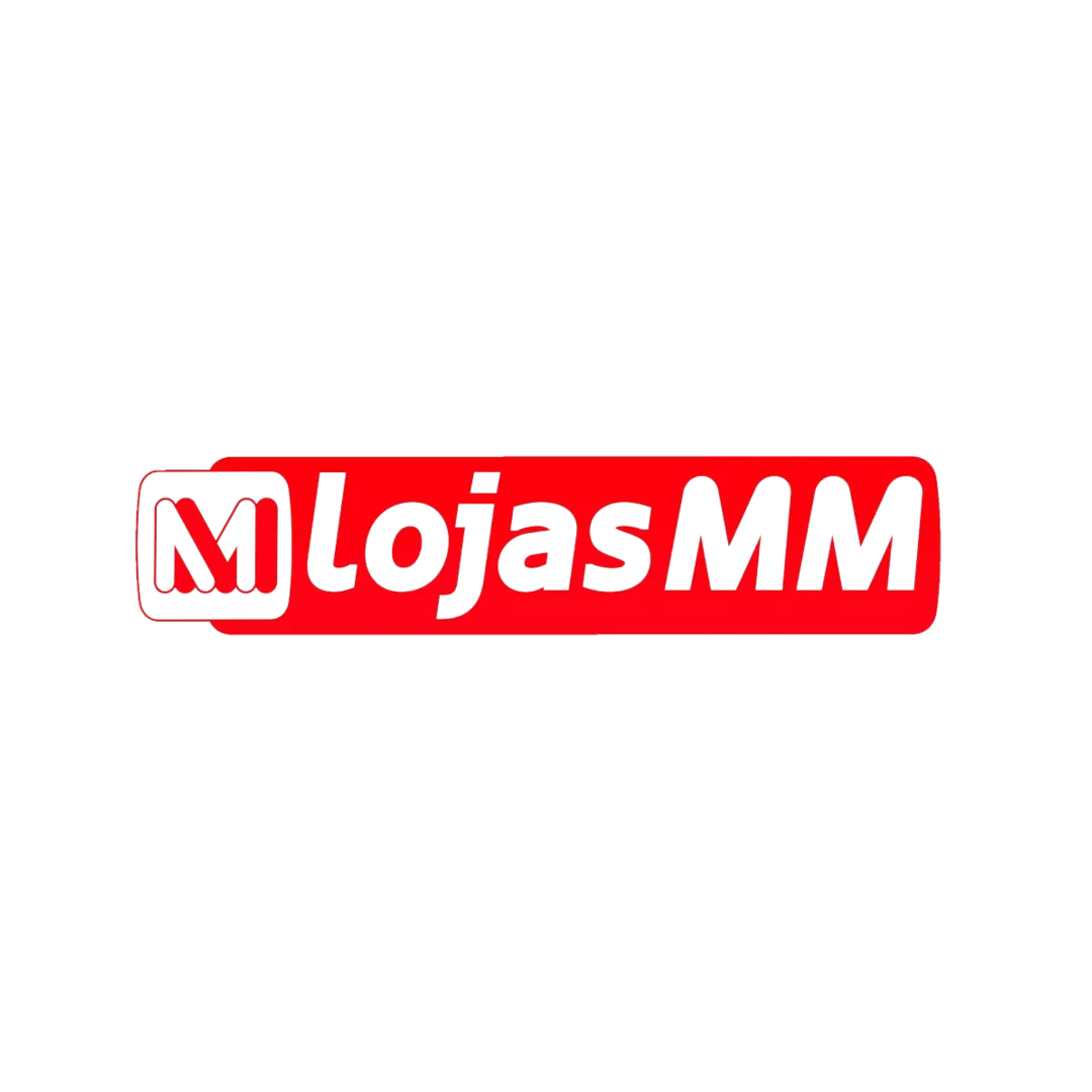 Logo da empresa Lojas MM, interativa ao passar o mouse por cima ela aumenta de tamanho